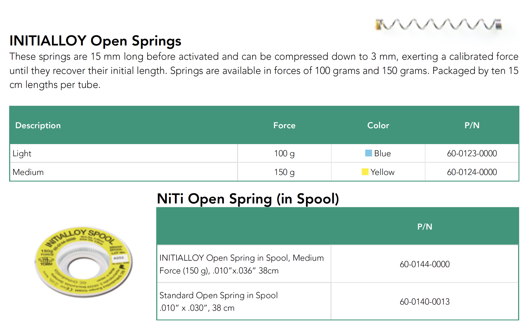 Initialloy Open Springs